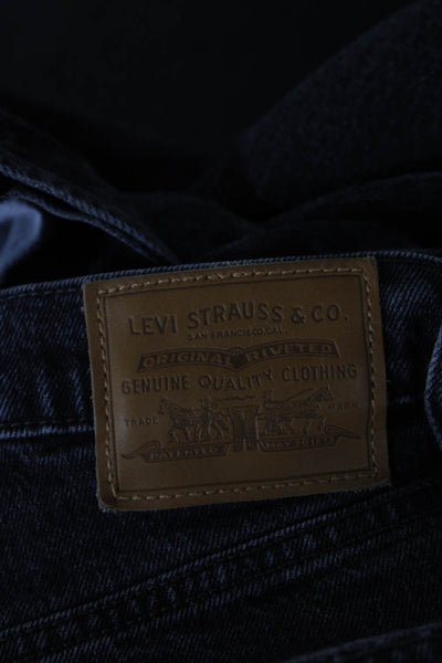 Levis Women Ankle Jeans High Waist Black Cotton Button Size 27