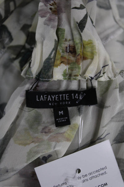 Lafayette 148 New York Women Silk Floral Mock Neck Sleeveless Tunic Size M
