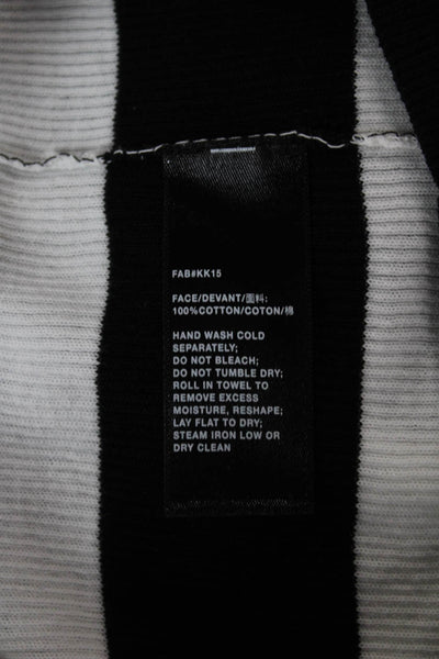 Lafayette 148 New York Womens Black Striped Tunic Sweater 3/4 Sleeve Size S