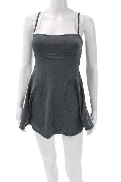 Free People Womens Mini Square Neck Sleeveless Gray Polyester Dress Size XS