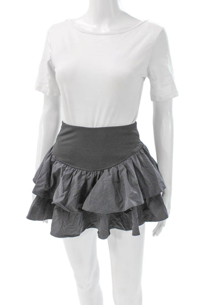 FP Movement Womens Mini Skirt Gray Polyester Pull On Solid Size S