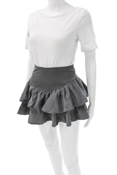 FP Movement Womens Mini Skirt Gray Polyester Pull On Solid Size S