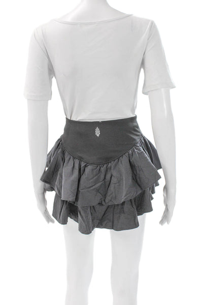 FP Movement Womens Mini Skirt Gray Polyester Pull On Solid Size S