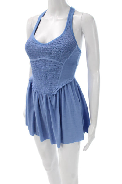 FP Movement Womens Blue Halter Sleeveless Playsuit Polyester Petite Size XS