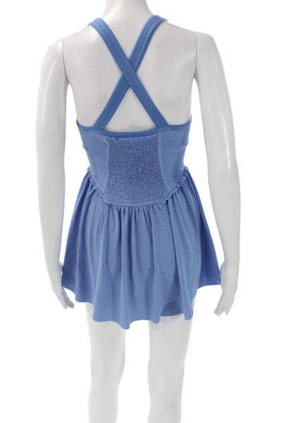FP Movement Womens Blue Halter Sleeveless Playsuit Polyester Petite Size XS