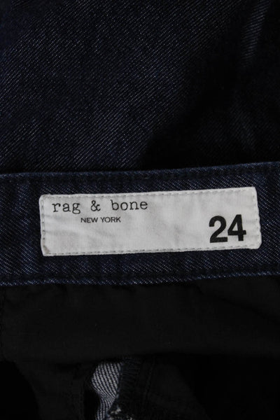 Rag & Bone Womens Straight Jeans Blue Cotton Mid Rise Size 24