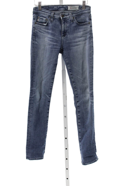AG-ED Denim Womens Skinny Jeans Blue Cotton Mid Rise Size 24