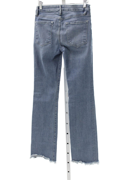 Frame Womens Straight Blue Mid Rise Cotton Jeans Size 27