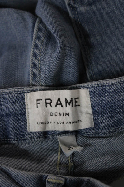 Frame Womens Straight Blue Mid Rise Cotton Jeans Size 27