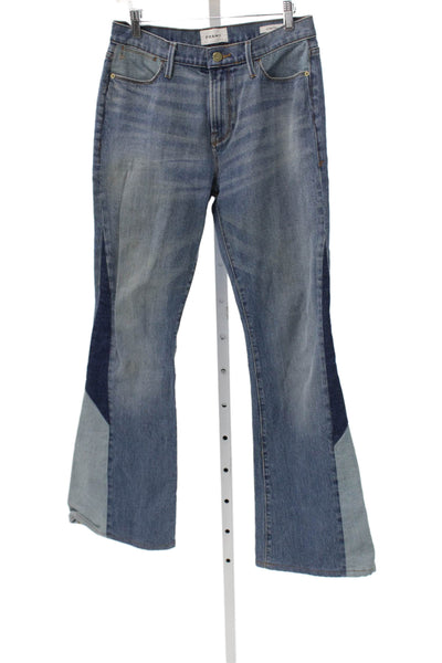 Frame Womens Flared Jeans Blue Mid Rise Cotton Blend Size 27