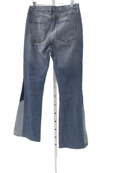 Frame Womens Flared Jeans Blue Mid Rise Cotton Blend Size 27