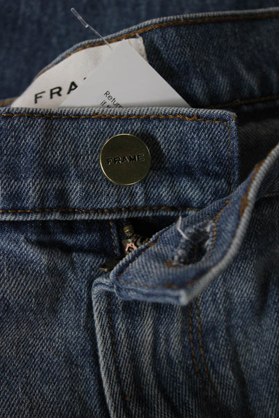 Frame Womens Flared Jeans Blue Mid Rise Cotton Blend Size 27