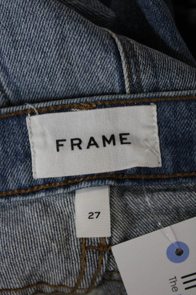 Frame Womens Flared Jeans Blue Mid Rise Cotton Blend Size 27