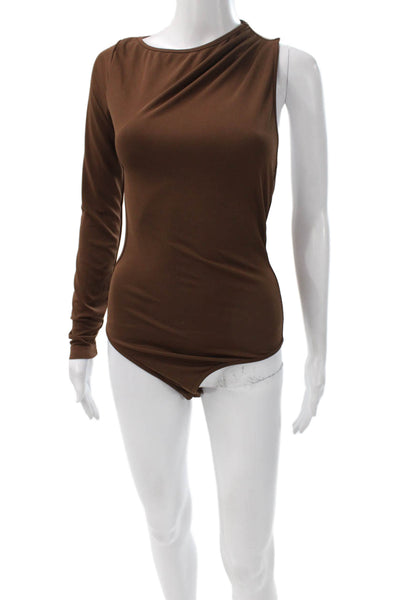 Song Of Style Women One Piece Bodysuit Brown Long Sleeve Round Neck Size S