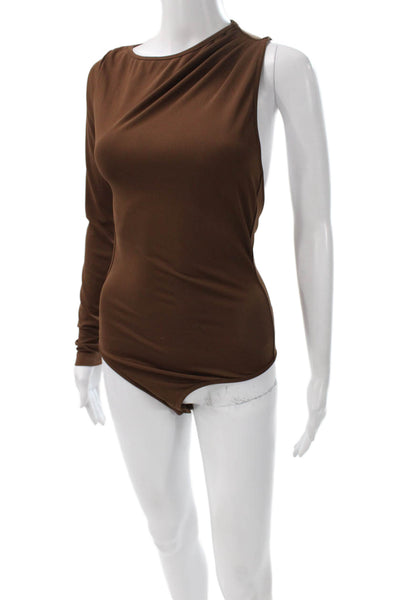 Song Of Style Women One Piece Bodysuit Brown Long Sleeve Round Neck Size S