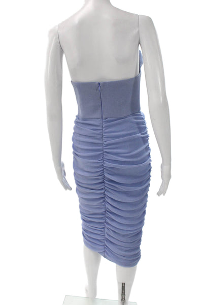 Michael Costello x Revolve Womens Bodycon Dress Blue Cowl Neck Midi Size S
