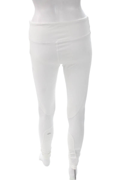 Alo Women Ankle Leggings White Nylon Blend Size M