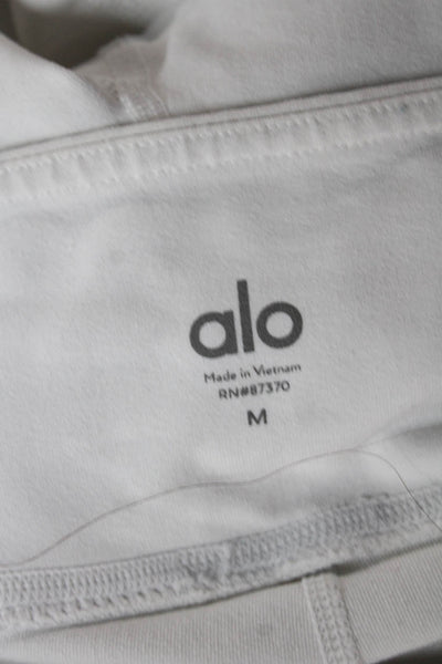 Alo Women Ankle Leggings White Nylon Blend Size M