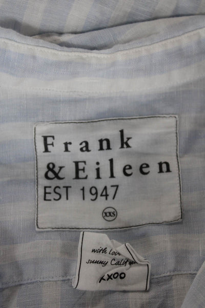 Frank & Eileen Women Striped Collared Button-Up Long Sleeve Cotton Size 2XS