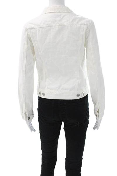 J Crew Womens Basic Jacket White Cotton Button Long Sleeve Size XS