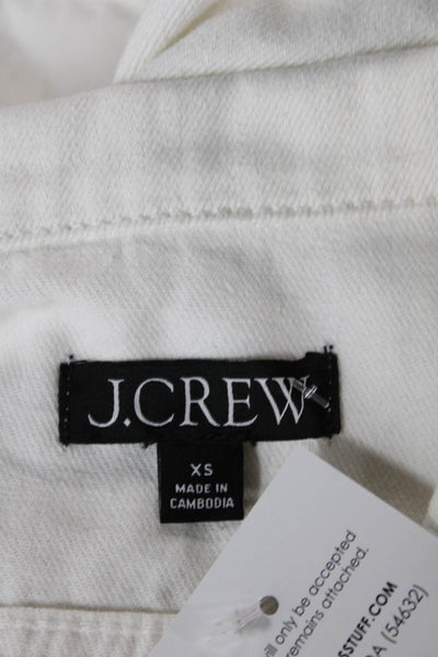 J Crew Womens Basic Jacket White Cotton Button Long Sleeve Size XS