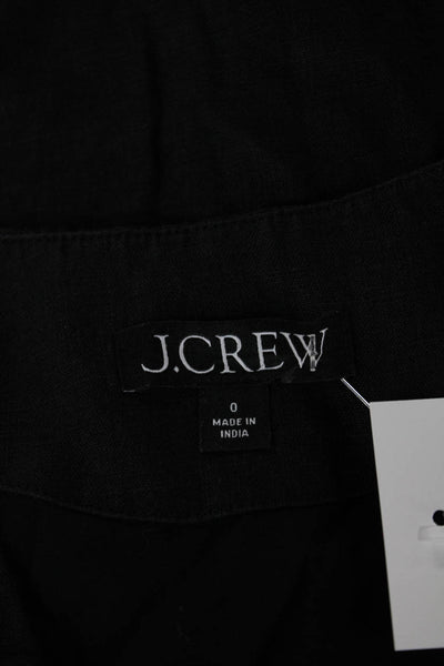 J Crew Women Blouse Vest Gray Linen V Neck Sleeveless Button Size 0