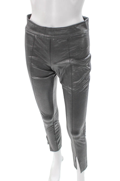 Avenue Montaigne Womens Ankle Faux Leather Gray Leggings Size 2