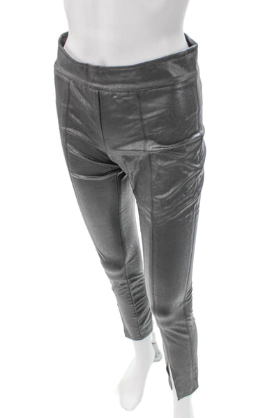 Avenue Montaigne Womens Ankle Faux Leather Gray Leggings Size 2