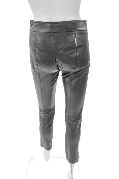 Avenue Montaigne Womens Ankle Faux Leather Gray Leggings Size 2