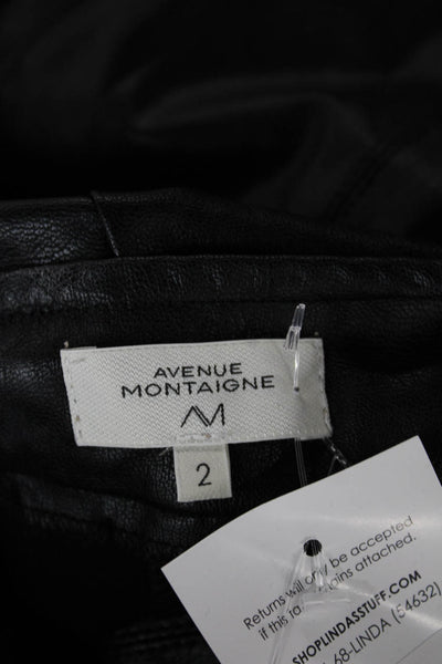 Avenue Montaigne Womens Ankle Faux Leather Gray Leggings Size 2