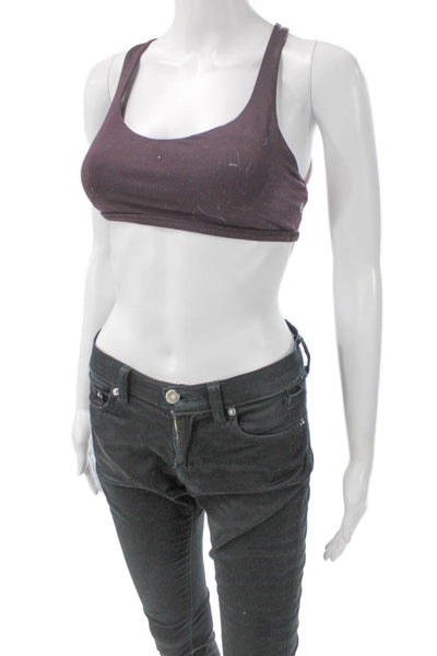 Lululemon Womens Sports Bra Purple Polyester Scoop Neck Size 8