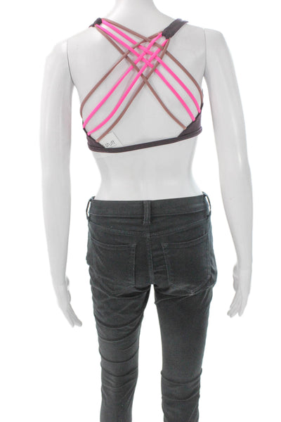 Lululemon Womens Sports Bra Purple Polyester Scoop Neck Size 8