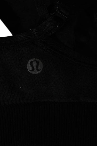 Lululemon Womens Sports Bra Gray V Neck Sleeveless Pullover Polyester Size 4