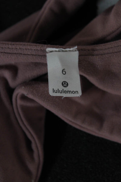 Lululemon Womens Sports Bra Pink V-Neck Tie Back Polyester Size 6