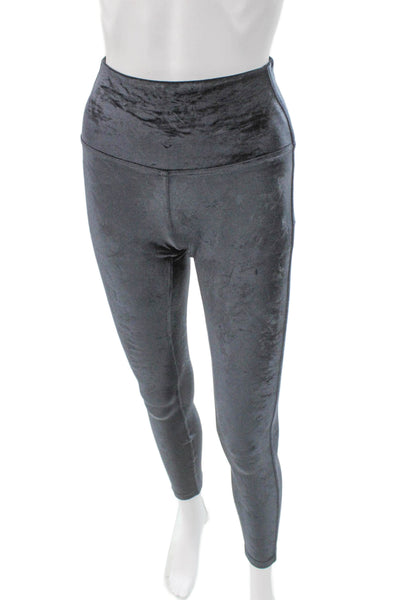 Lululemon Women Ankle Leggings Gray Velvet Pull On Solid Fall Size 4