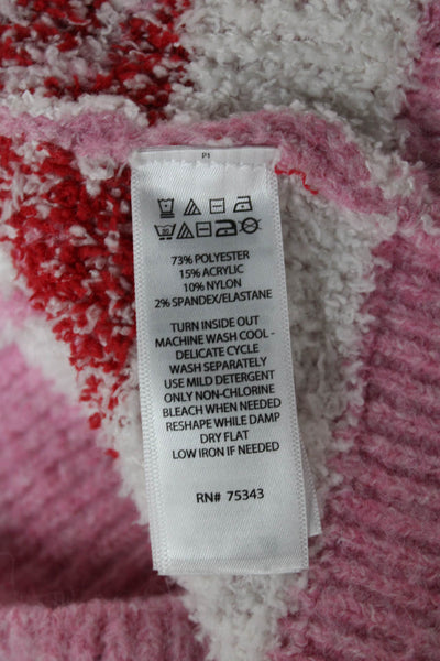 Cupcakes And Cashmere Womens Pink V-Neck Heart Cardigan Long Sleeve Size S