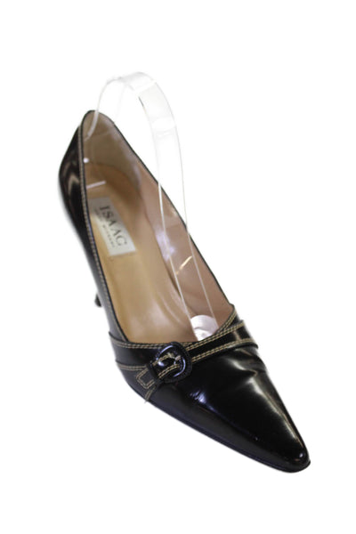 Isaac Isaac Mizrahi Womens Patent Leather Pointed Toe Pumps Black Size 8.5 B