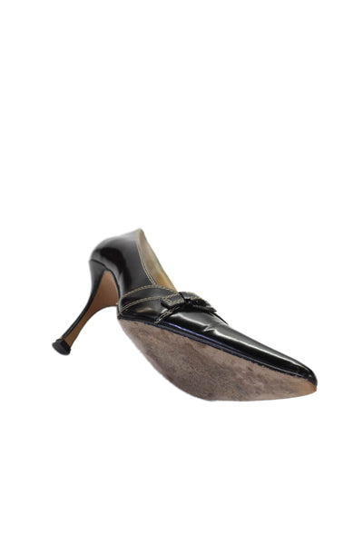 Isaac Isaac Mizrahi Womens Patent Leather Pointed Toe Pumps Black Size 8.5 B