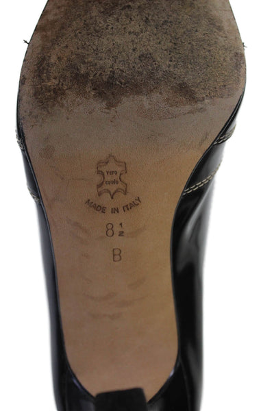 Isaac Isaac Mizrahi Womens Patent Leather Pointed Toe Pumps Black Size 8.5 B