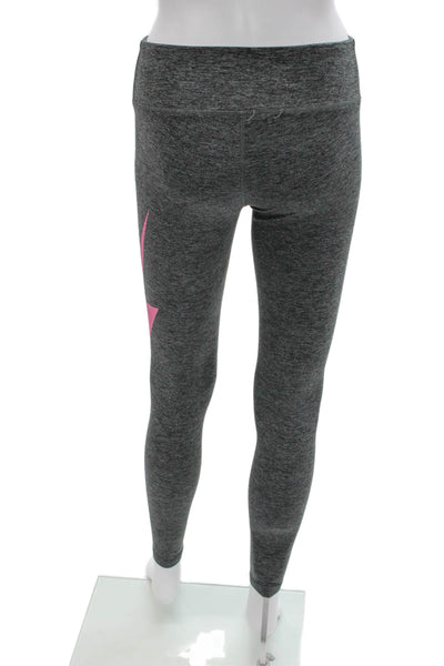 Aviator Nation Womens Gray Flecked Polyester Ankle Leggings Size M