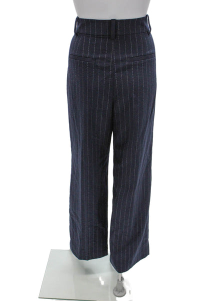 Favorite Daughter Womens Striped One Button Blazer Pants Suit Set Navy Size 6