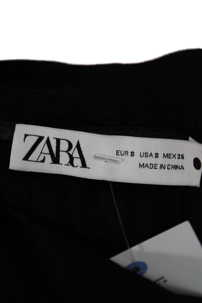 Zara Womens Pleated Midi Skirt Gray Polyester Zip Size S