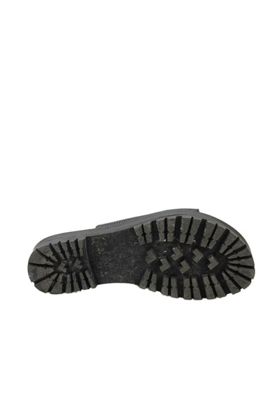 Tamara Mellon Womens Embossed Slip On Sandals Shoes Black Size 7