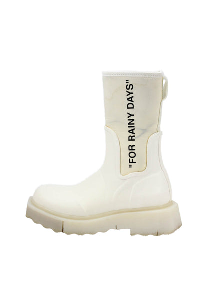 Off White Womens For Rainy Days Rain Boots Shoes White Size 7