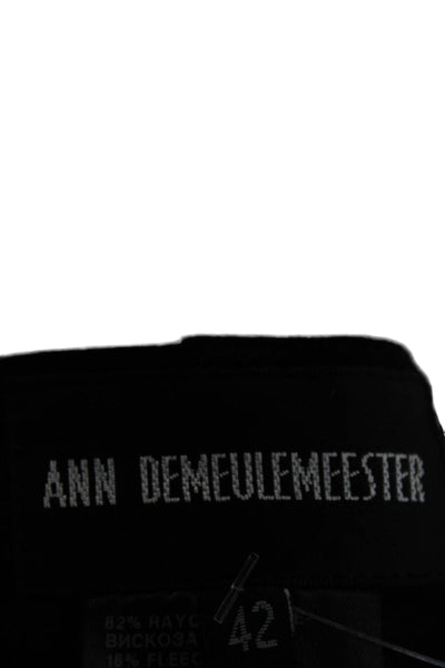 Ann Demeulemeester Womens Cropped Gray Rayon Pants Button Size 42