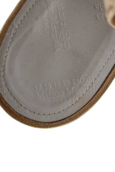 Maison Martin Margiela Womens Leather Open Toe Zip Sandals Shoes Brown Size 8