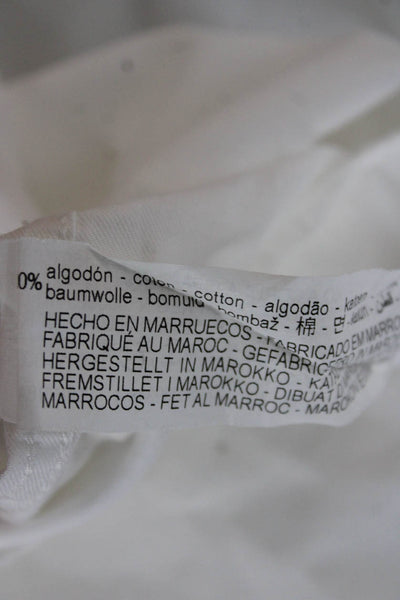Zara Womens Basic Cotton Long Sleeve Button-Up Blouse White Size M
