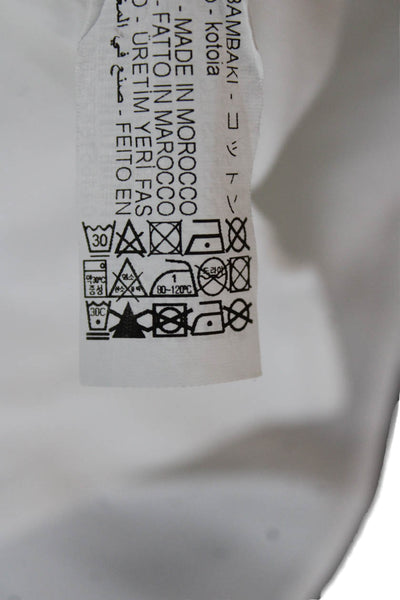 Zara Womens Basic Cotton Long Sleeve Button-Up Blouse White Size M