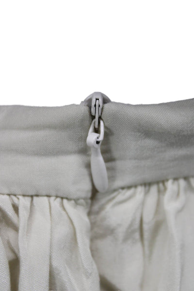 Zara Womens Ivory Polyester Solid Zip Summer Shorts Size S