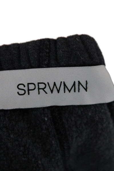 SPRWMN Womens Sweatpants Gray Polyester Pull On Solid Size L